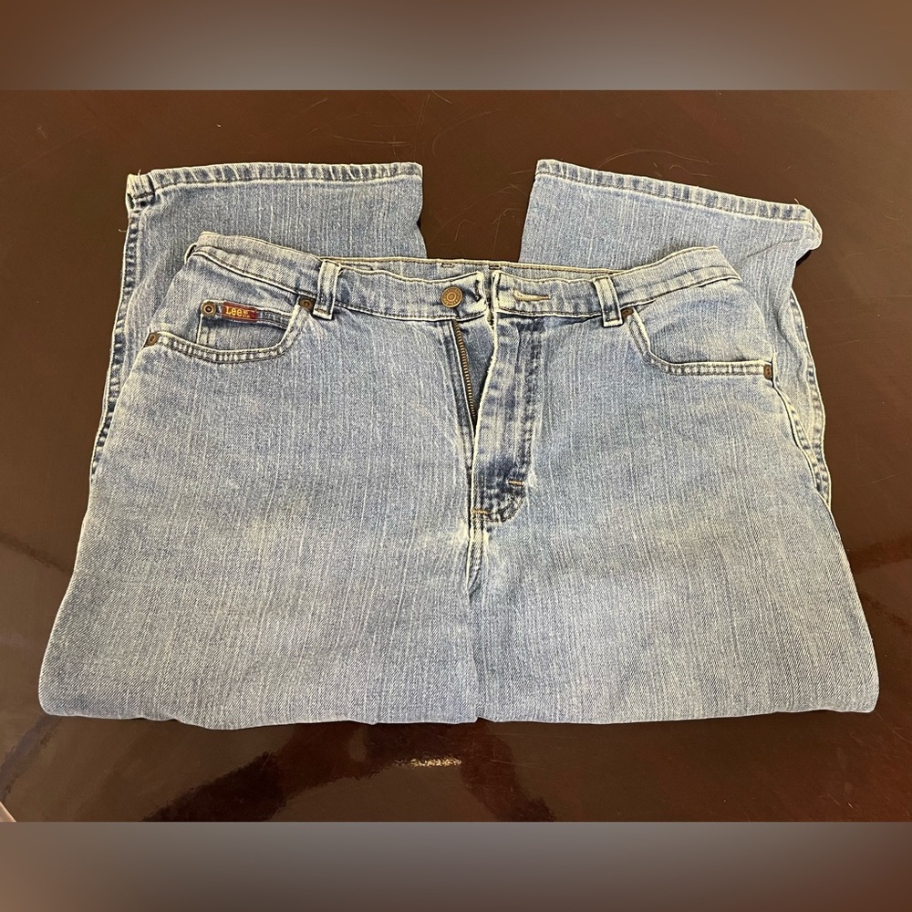 Lee Riders Jeans Womens 10 M Relaxed Mom High Rise Capris Cotton Denim